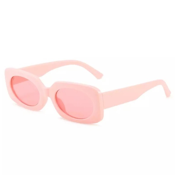 🕶PINK ON PINK SEXY SOPHISTICATED LUXURY RECTANGLE RETRO STATEMENT SUNNIES - Picture 2 of 4